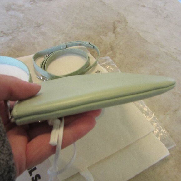 Jil Sander Medium "Link" Crossbody Bag in Aquamarine & Silver Hardware NWT - Picture 6 of 16